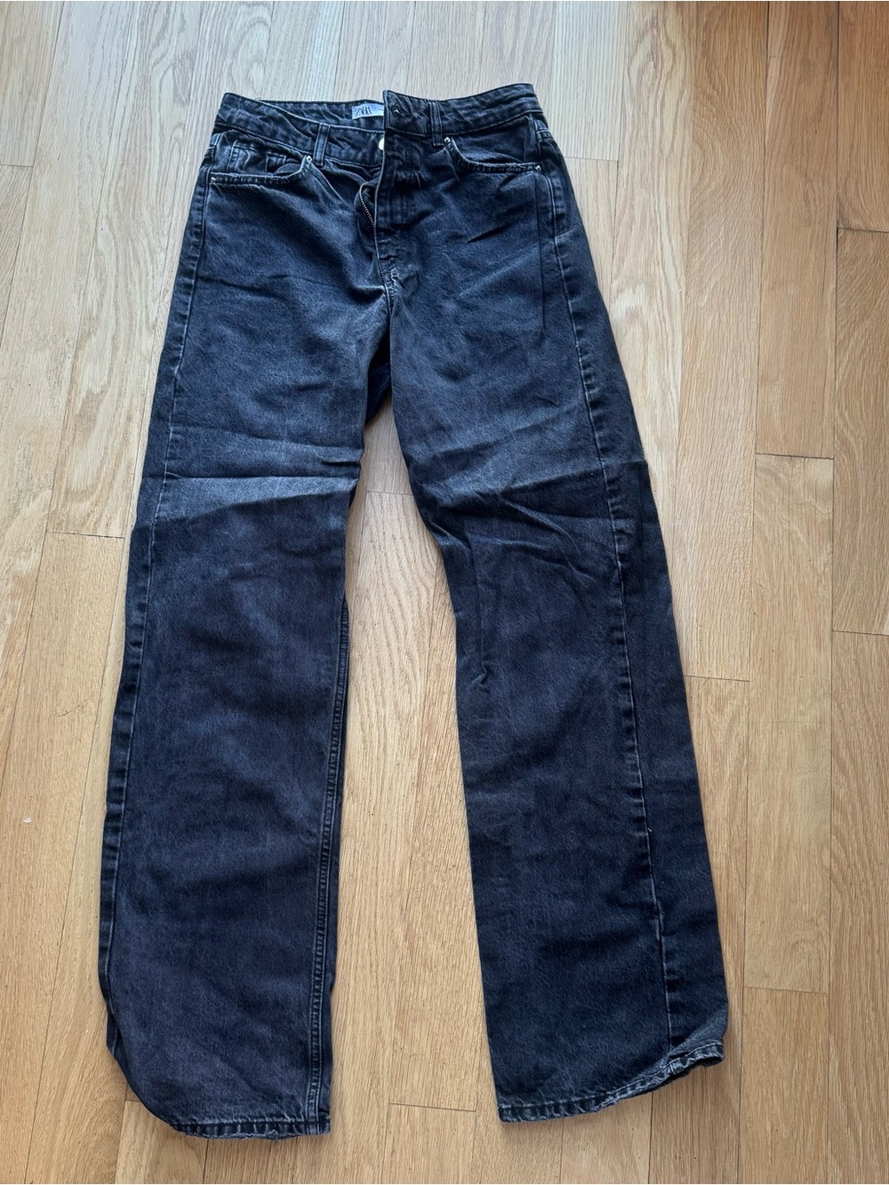 Zara Black Straight-Leg Jeans